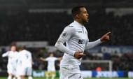 SWANSEA, WALES - FEBRUARY 12:  Swansea player Martin Olsson celebrates his goal during the Premier League match between Swansea City and Leicester City at Liberty Stadium on February 12, 2017 in Swansea, Wales.  (Photo by Stu Forster/Getty Images)